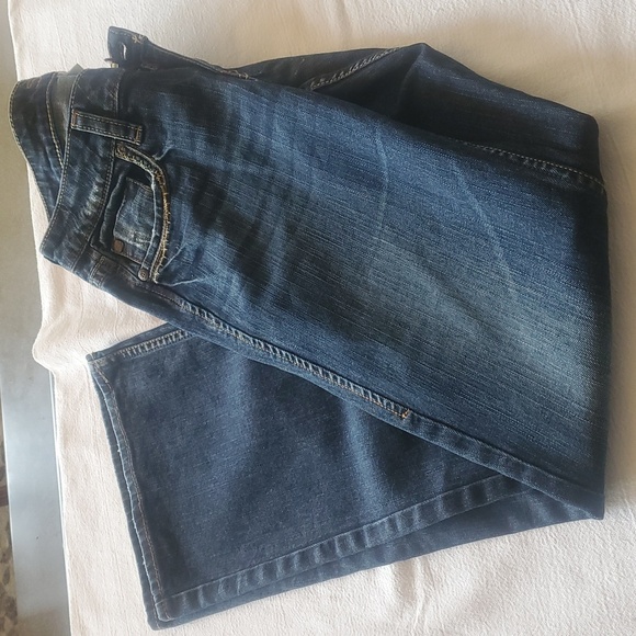 Silver Jeans Embroidered Pockets Western Glove Works Lola Sz. 28x31 Flared Jeans - Picture 5 of 13
